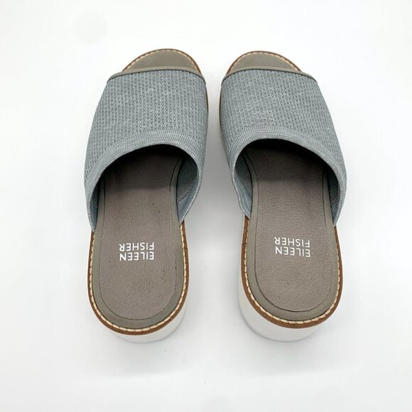 Eileen Fisher Gray Knit Mesh Telly Wedge Sandal 6.5 - Picture 5 of 8